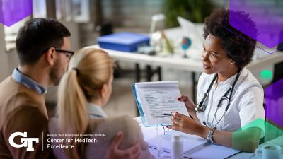 family talking to healthcare provider