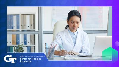 doctor working at computer