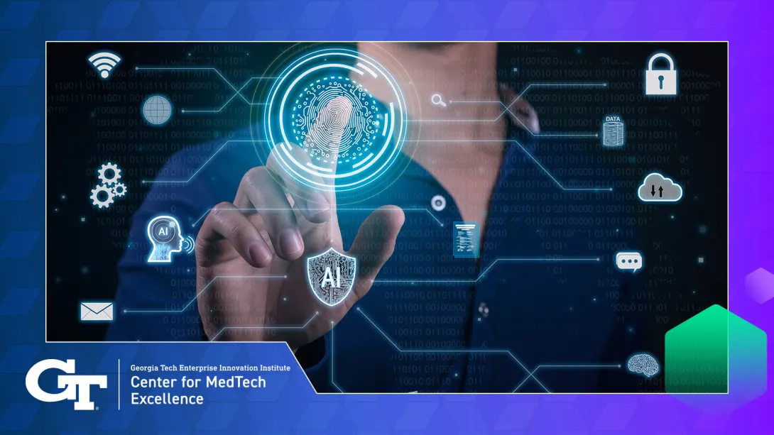 graphic showing a hand clicking on icons on a screen